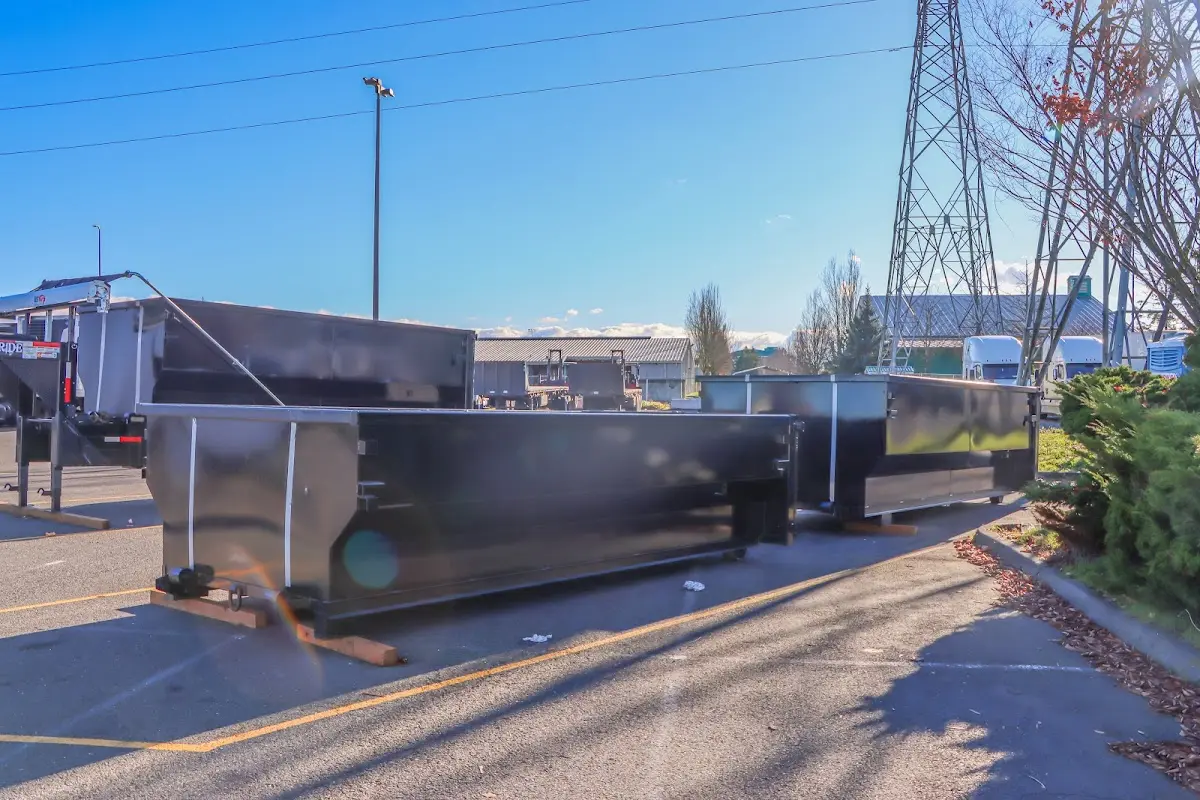 Roll-off dumpster ready for waste disposal at job site for 6 Yard Dumpster Rental in Southeast